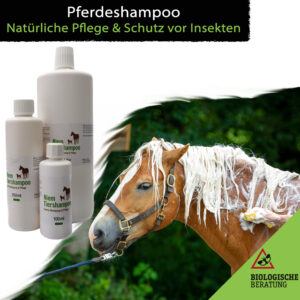 Natürliches Pferdeshampoo zur sanften Reinigung und intensiven Haut- und Fellpflege von Pferden
